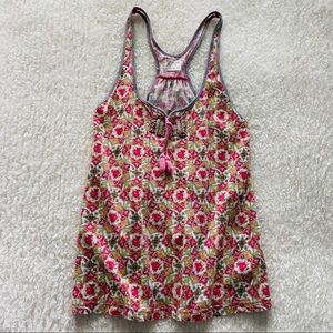 Free People paisley racerback tank with tassels